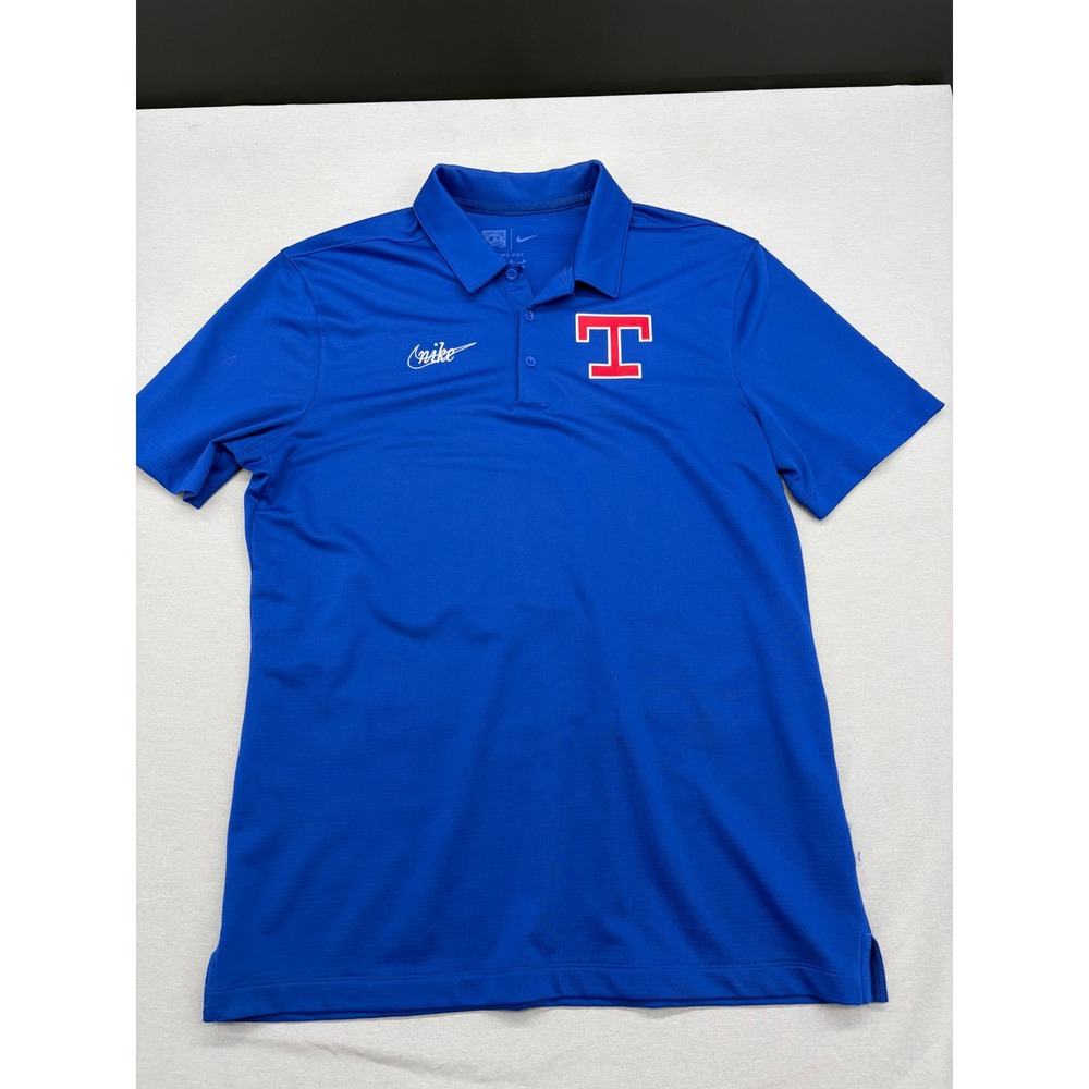 Nike Texas Rangers Cooperstown Collection Dri-FIT Polo Shirt Blue Mens Medium
